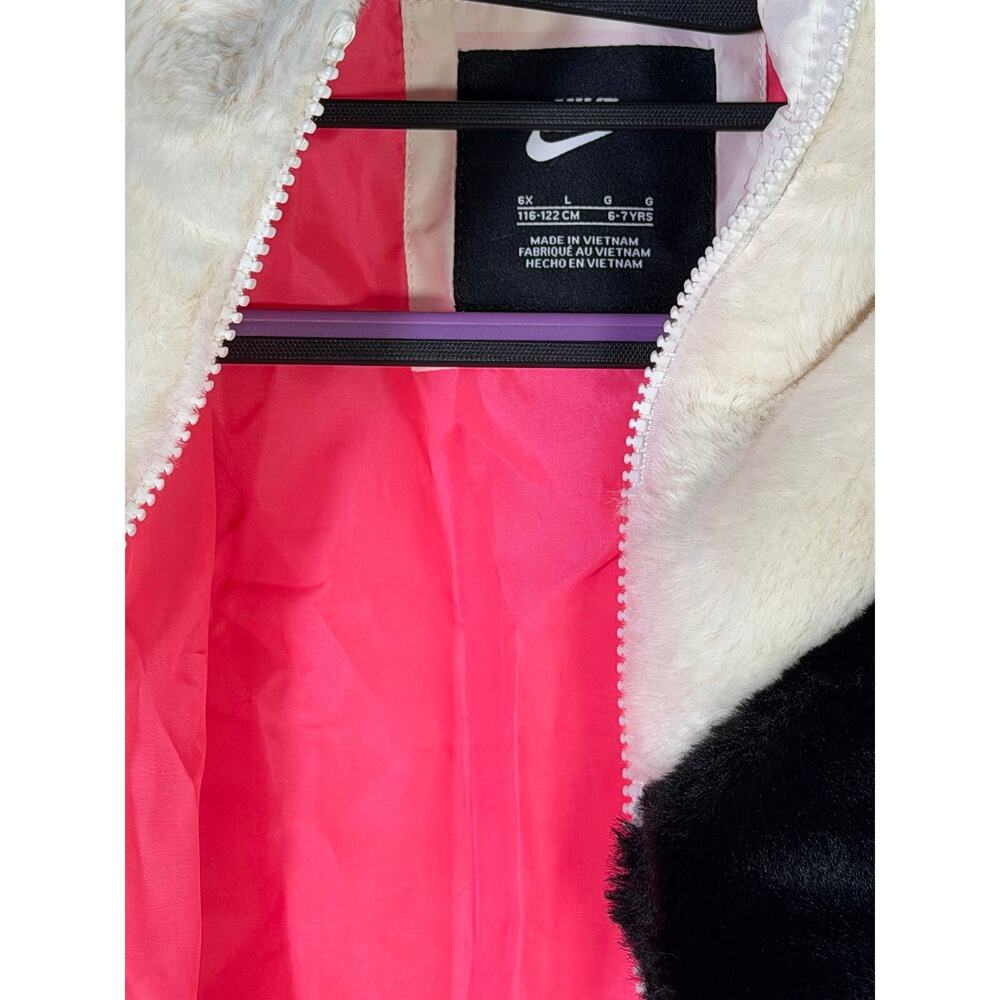 Nike Girls Faux Fur Colorblock Jacket Size 6X/7 - Picture 7 of 10